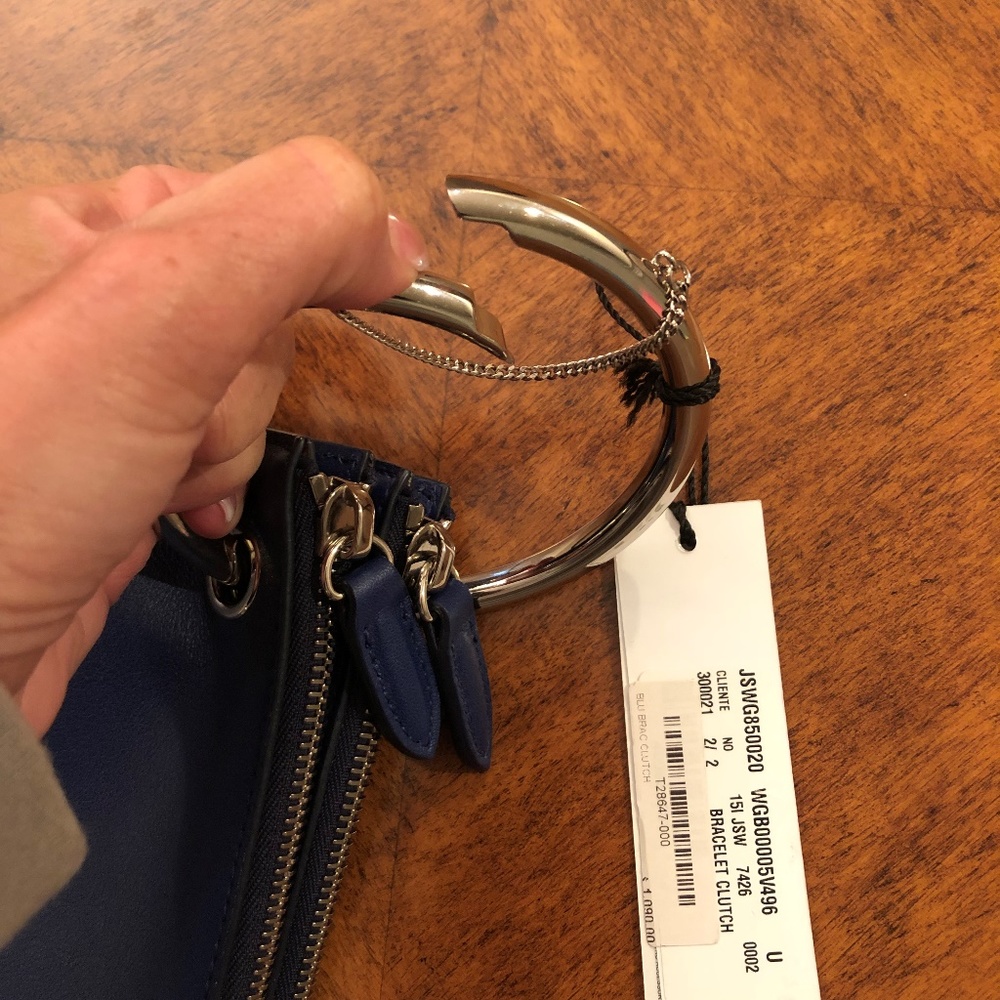 NWT Jil Sander Navy Leather Double Clutch - Picture 6 of 8